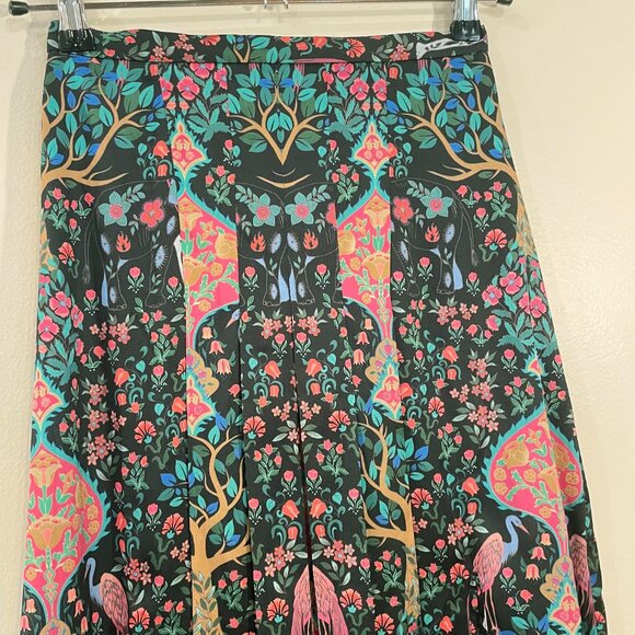 EUC Sandro Ivane Enchanted Forest Midi Skirt 0, XS $295 - Picture 7 of 12